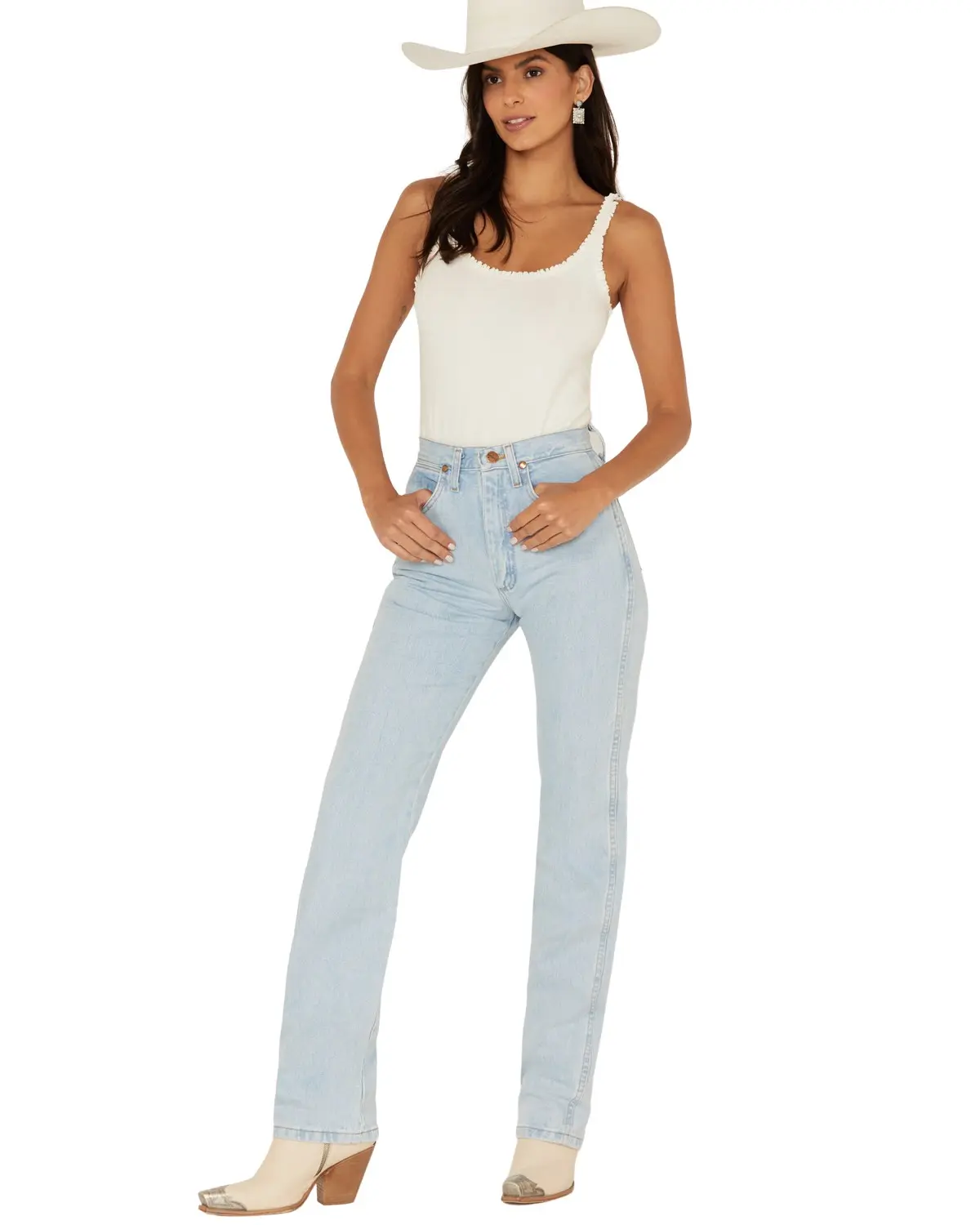 Wrangler Women's Women'S Light Wash Slim Fit Cowboy Cut Jeans - 1014Mwzgh