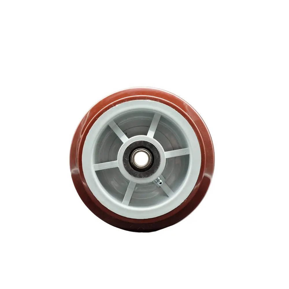 Service Caster SCC-PPUR620 Roller Mechanism Casters, 6 x 2 in. Polyurethane-on-Polyolefin Wheel, 0.5 in. Bore with Roller Bearing, Oil Resistant for Clean Environments, 750 lbs Load Capacity