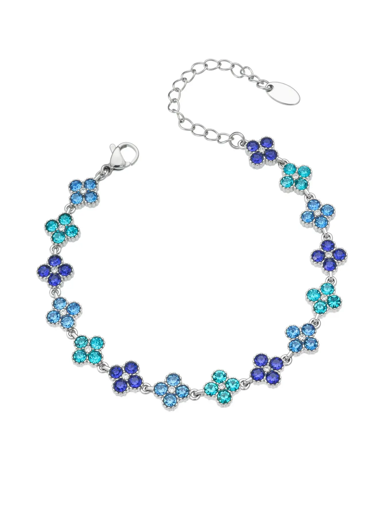 Women's Elegant Full Rhinestone Clover Bracelet, Elegant Bangle Bracelet, Stainless Steel Durable Colorfast Accessory, Daily & Party Layering Jewelry, Exquisite Bracelet