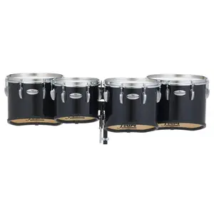 Pearl Championship Maple Marching Tenor Drums Quad Sonic Cut Level 1 10,12,13,14 Inch Midnight Black (PMTM0234/A46)