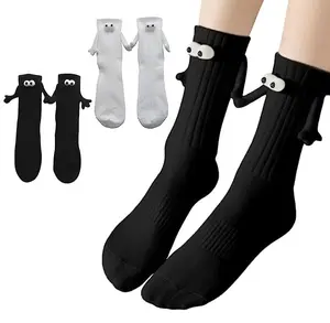 Magnetic Holding Hands Socks Novelty Funny Women Men Socks Couple Boyfriend Gifts for Halloween Christmas Unique Design All Seasons