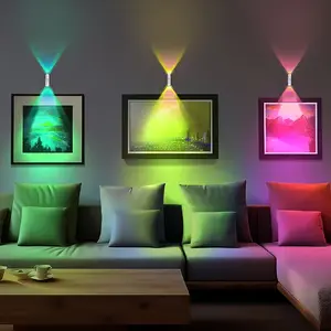 【3/4Pcs 2 Lamp Heads Magnetic LED Motion Sensor Wall Light】 Dimmable 15Colors, Cat-Eye Design Suitable for Living Room, Bedroom, Corridor- USB Powered, christmas lights outdoor, led lights for bedroom, outdoor christmas lights Modern Mood Lighting Ambient