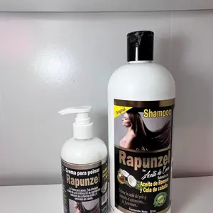 SHAMPOO RAPUNZEL Y CREMA DE PEINAR, REFORZADOS CON ACEITE DE ROMERO Y COLA DE CABALLO