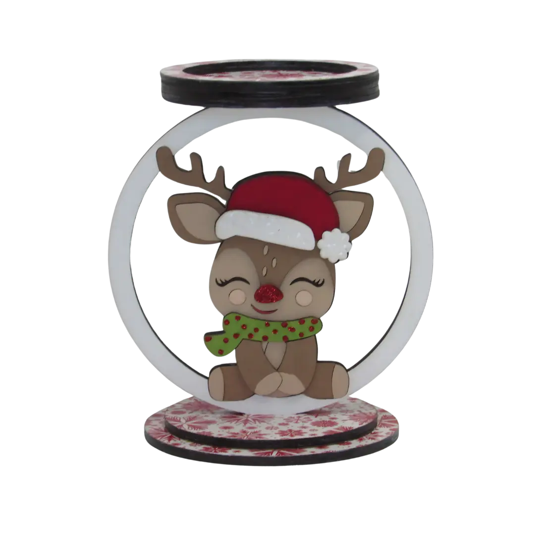 Reindeer Candle Holder - Unique Candle Stand for 3-Wick or Pillar Candles