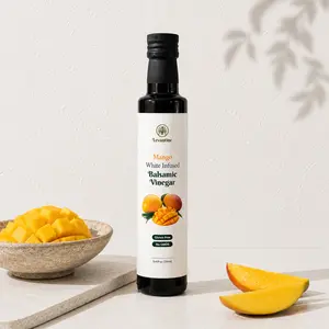 Levantine Mango Balsamic Vinegar 8.45 Fl. Oz - Tropical Tangy Smooth Flavor Infused with Real Mango Sweet & Acidic Perfect for Salads & Dipping Sauces Roasted Vegetables