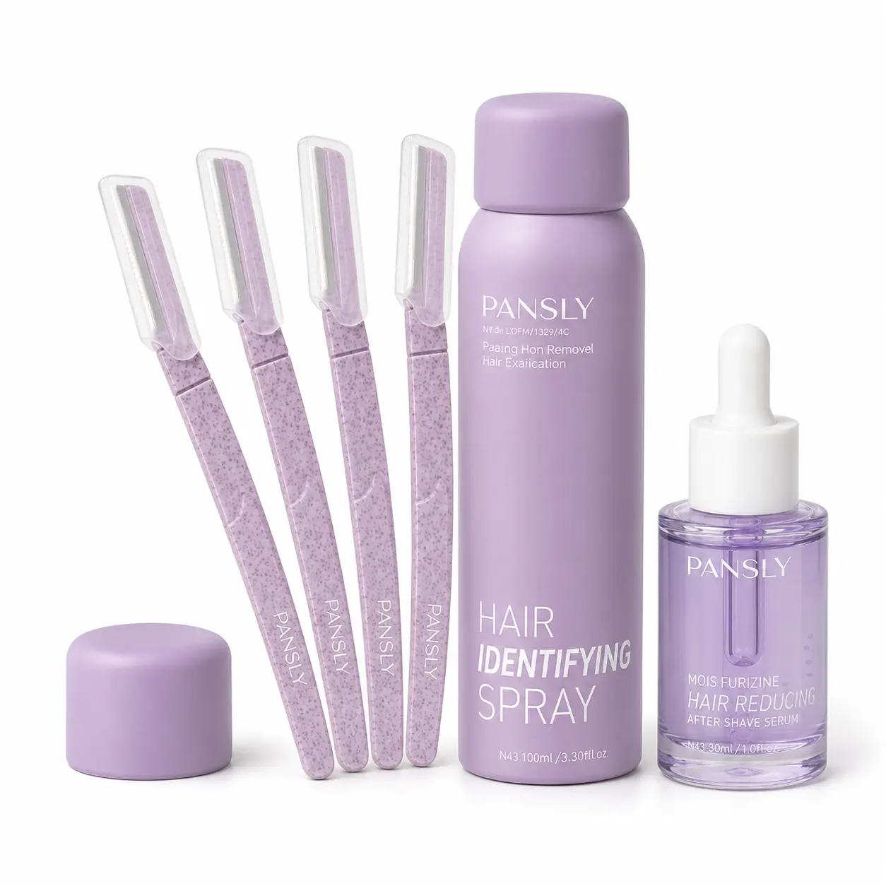 Dermaplaning Tool Kit with 4 Face Razors for Women, includes Hair Reveal Spray & Soothing Serum for Gentle Hair Removal and Smooth, Hydrated Skin, Moisturizer, Bright, Natural, Beauty Products, Clean Look, Face & Body, Painless 2-In-1 Hair Depilatories