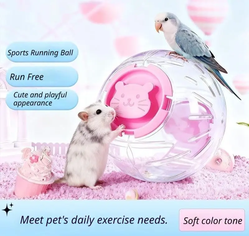 Exercise Ball for Hamsters, Gerbils, and Parrots, Parrot Toy Safe & Sturdy Running Ball with Ventilation Holes for Interactive Play and Exercise