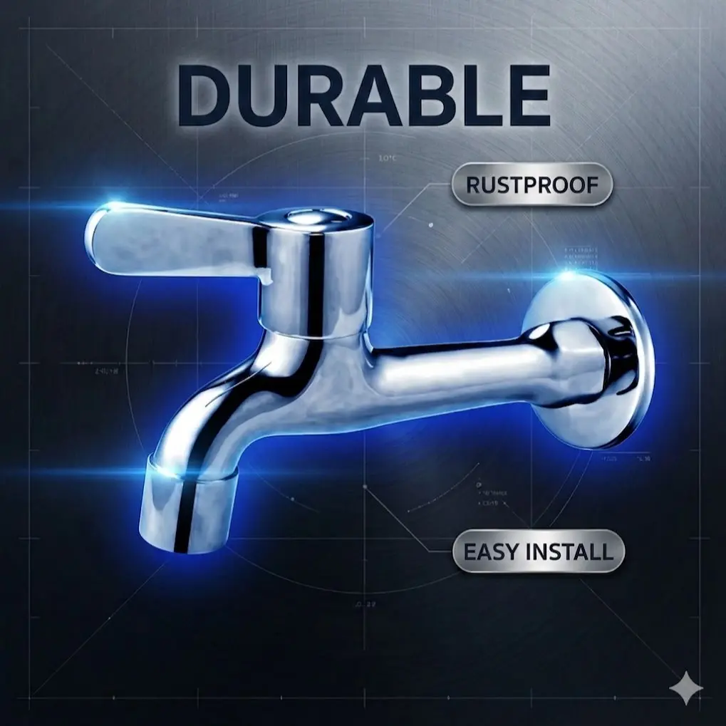 Solid Brass Wall Mounted Mop Sink Faucet - Chrome Utility Tap with ABS Handle & Anti-Splash Aerator, G1/2