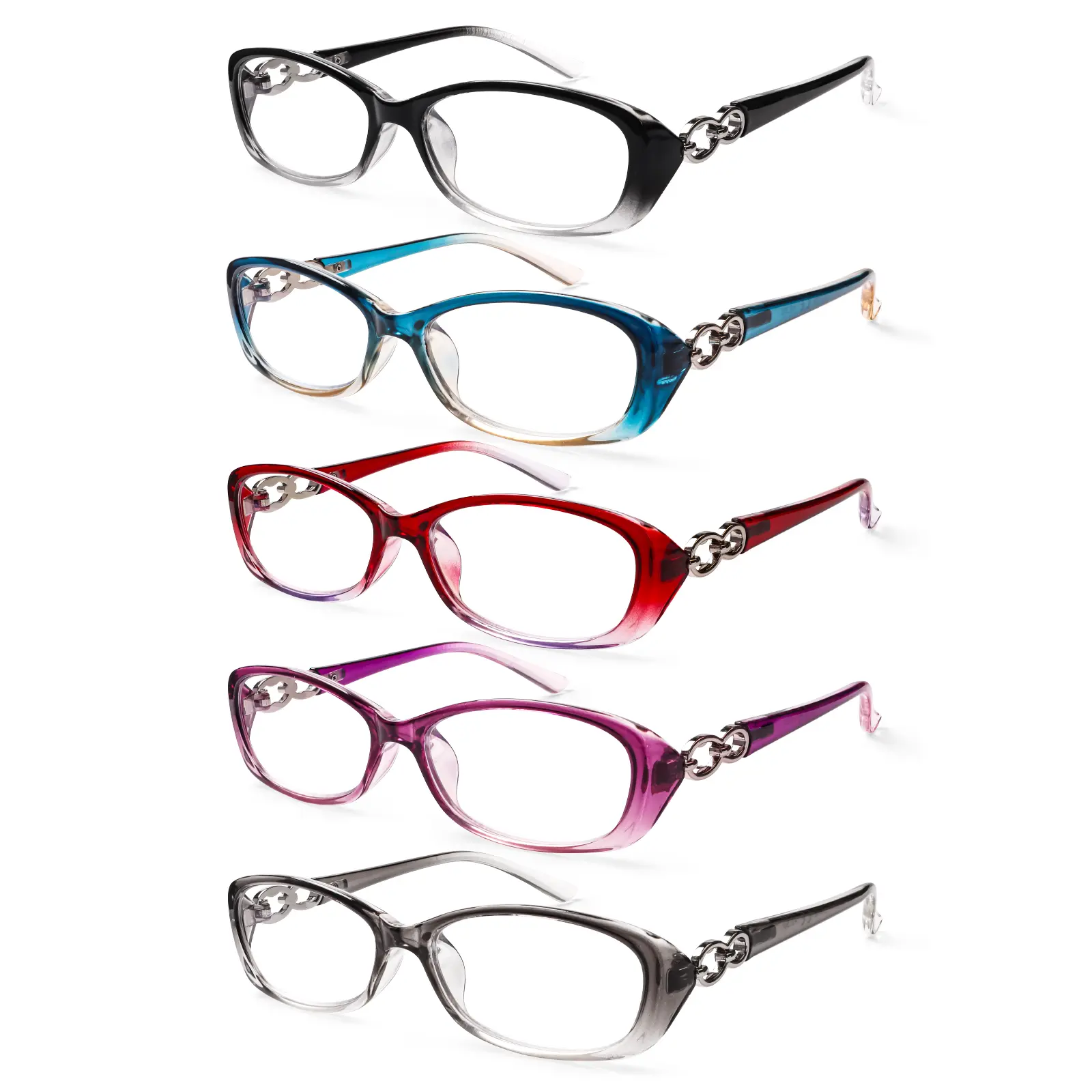 ZOECENT Fashion Women's Reading Glasses with Blue Light Blocking Spring Hinges Reader +1.5 +1.75 +2.0 +2.0