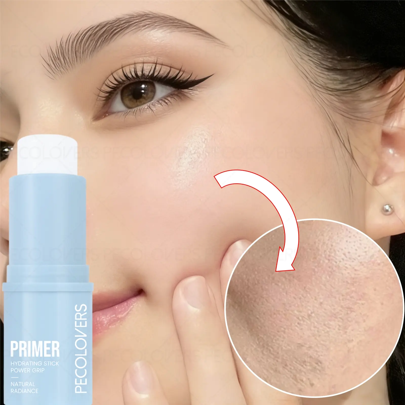 1PC Oil Control Pore Minimizing Makeup Primer - A Full Coverage Moisturizing Stick, Non-greasy, Suitable for Daily and Special Occasions, High Gloss, Lightweight Hydrating Formula, Suitable for All Skin Types