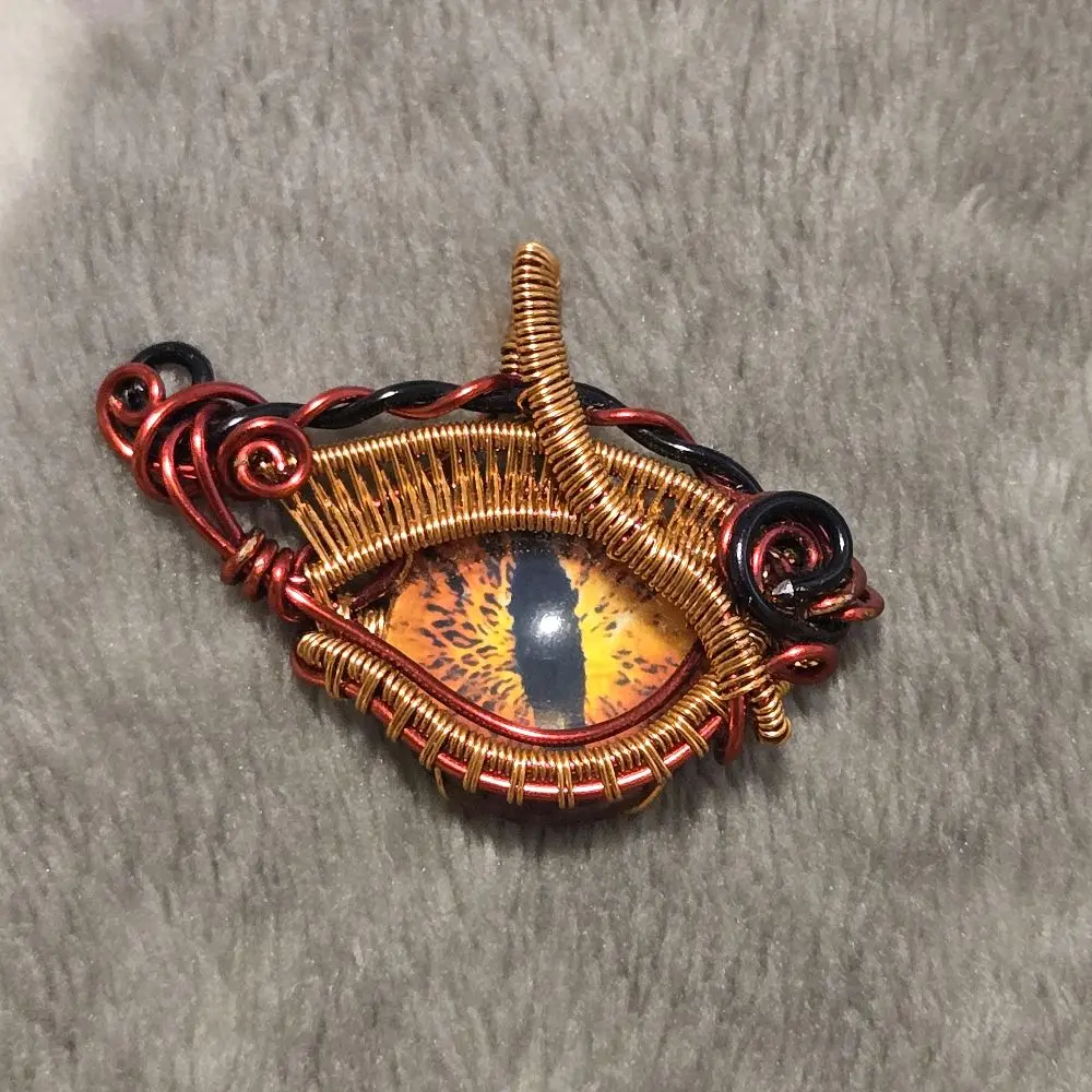 Handmade Wire Wrapped Eye Pendant