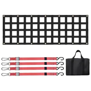 VEVOR Tailgate Net, 54 inx 18 in, Heavy Duty Cargo Net for Truck Bed with 4 Adjustable Telescopic Straps, Extendable Durable, Flexible Adjustment, Suitable for Pickup, Trailer, Truck, Jeep, SUV