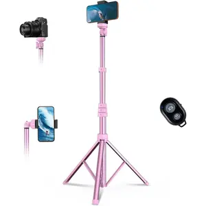 67" Phone Tripod,  Extendable Tripod for , Selfie Stick with Remote and Phone Holder, Compatible with /Android/Camera, Light Stand