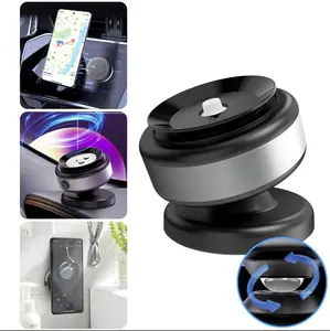 Upgraded Magnetic Phone Holder for Car, 360° Rotatable Universal Cell Phone Mount, Strong Adsorption Car Dashboard Stand Compatible with iPhone 17/16/15, Samsung, and All Smartphones - Black