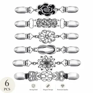 6 Pieces Vintage Clothing Clips – Cardigan Clip, Dress Waist Cinch, Shawl Brooch Jacket Clasp – No Belt Needed, Anti-Slip for Sweaters, Shirts, Drapes – Retro Fashion Accessory tiktokshopspringglowup,summervibes