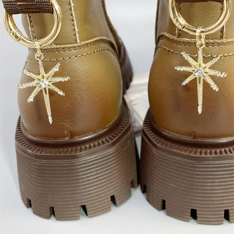Rhinestone Decorated Star Shaped Shoes Charms, 2pcs Bling Shoe Charms Casual Trend Shoes Charm for Boots Decoration, Decorative Shoe Accessories for Women & Girls