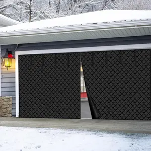 【fathersdaygift】VEVOR Garage Door Screen for Winter, 16x7FT, Garage Door Insulation Kit, Magnetic Thermal Insulated Door Curtain with 300D Oxford Fabric Heavy Duty Weighted Bottom, Easy Assembly for Garage Door