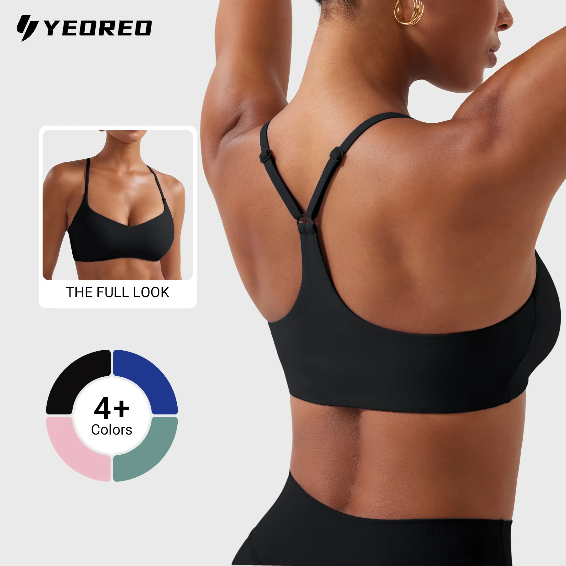 YEOREO Y Back Sports Bras for Women Padded Racerback Bra Paisely Light Impact Adjustable Straps Gym Workout Tops summervibes Hollow Back Activewear Cross Back Bra Breathable Mesh tiktokshopbacktoschool