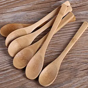 6pcs Wooden Spoon Set, Long Handle, Durable Kitchen Utensils for Coffee, Honey, Ice Cream & Desserts, Anti-Scald, Material, Spoons Set