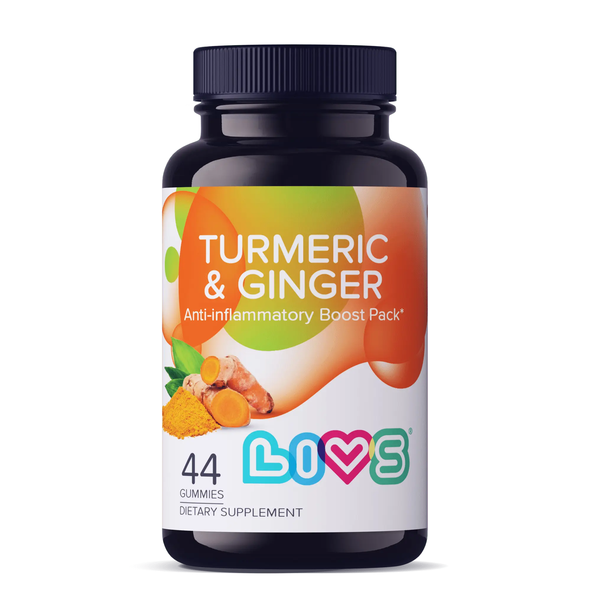LIVS Turmeric & Ginger Gummies for Women & Men – Orange Flavor, 60 Count, Joint, Immune & Digestive Support, Gluten Free, with Black Pepper for Better Absorption