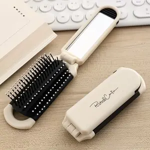 Custom Foldable Cushion Comb, Portable Mini Mirror Comb, Integrated Folding Airbag Comb, Massage Comb, Hair Styling Comb