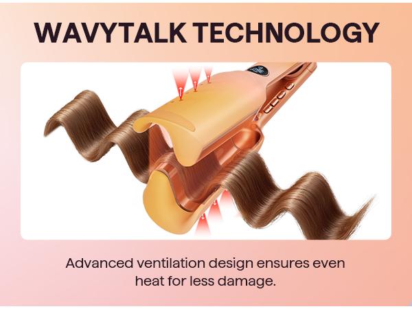 Wavytalk Power Wave Main Stage Waves  Festival Bundle, Curling Iron Hair Crimper Waver, Ventilation Design for Less Damage, Ionic Reduces Frizz, Effortless-Waver, Festival-ready merch