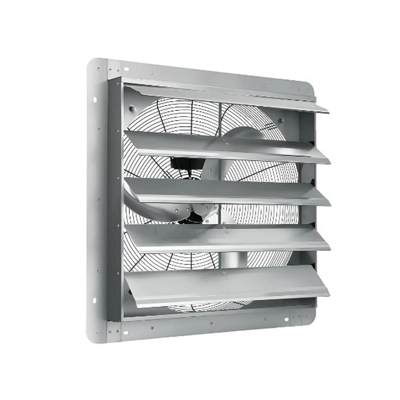 Gaomon 24" Industrial Aluminum Wall-Mount Exhaust Vent Fan with Automatic Shutter, Thermostat, Adjustable Speed Controller, 3500 CFM 1500 RPM High-Speed Low-Noise 120V Plug Paint Booth Fan, 3500Cfm