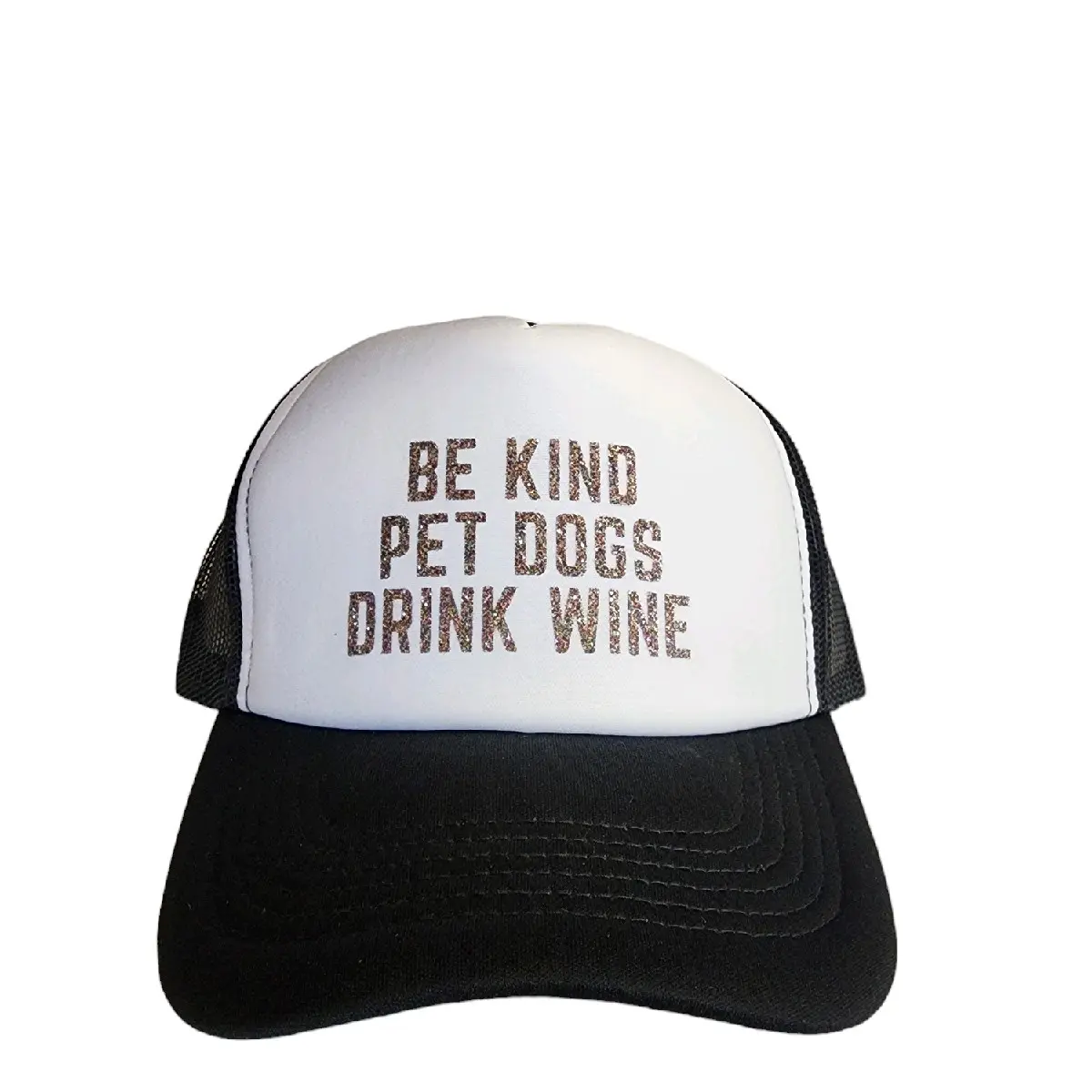 Traditional trucker hat "Be Kind Pet Dogs Drink Wine"