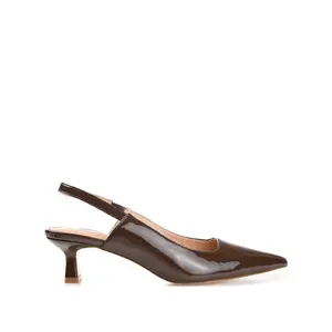 PAULINA STATEMENT KITTEN HEELS IN WIDE - Patent Brown