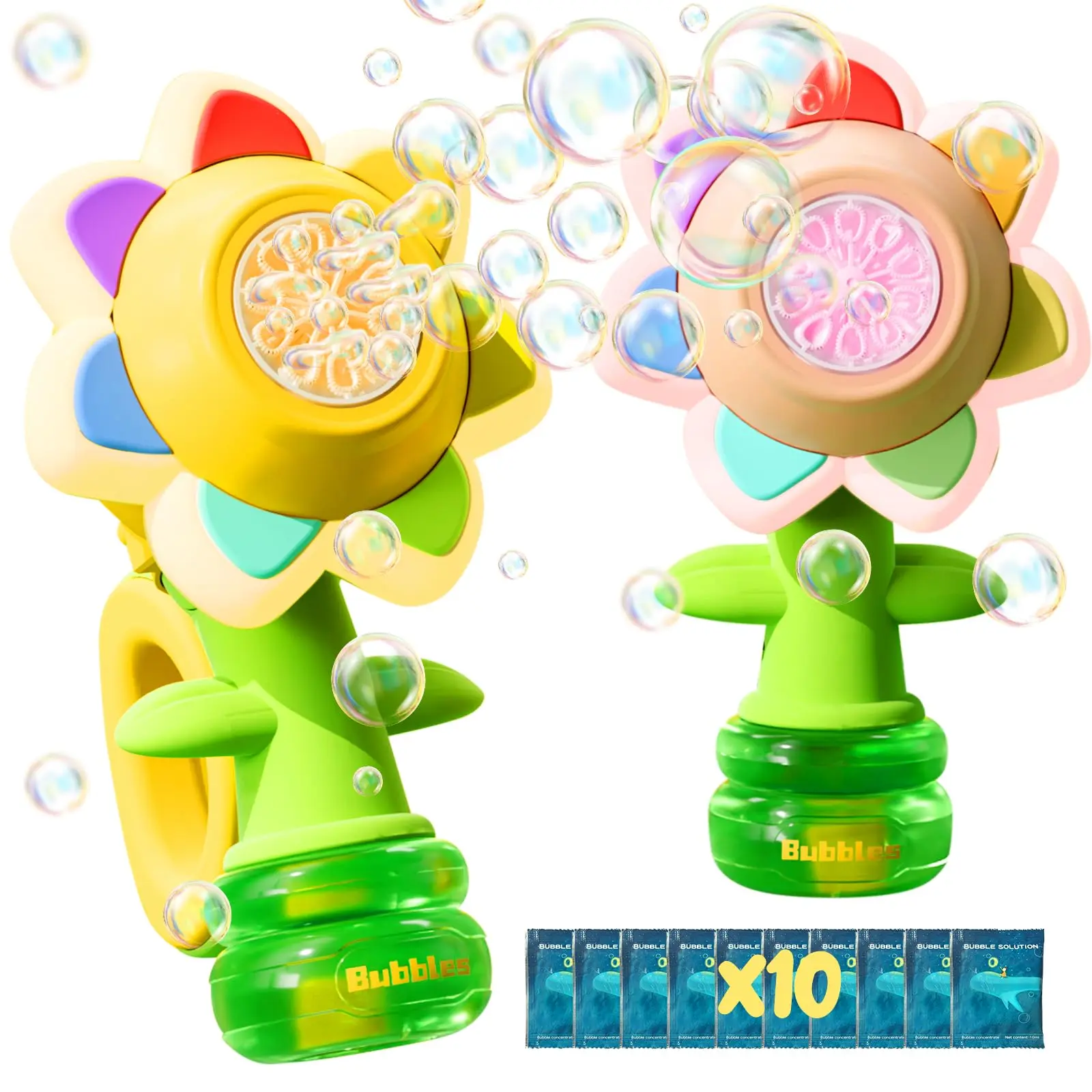 Bubble Machine for Kids, Automatic Sunflower Bubble Maker for Toddlers, Portable Battery Operated Bubble Toys for Indoor Outdoor Birthday