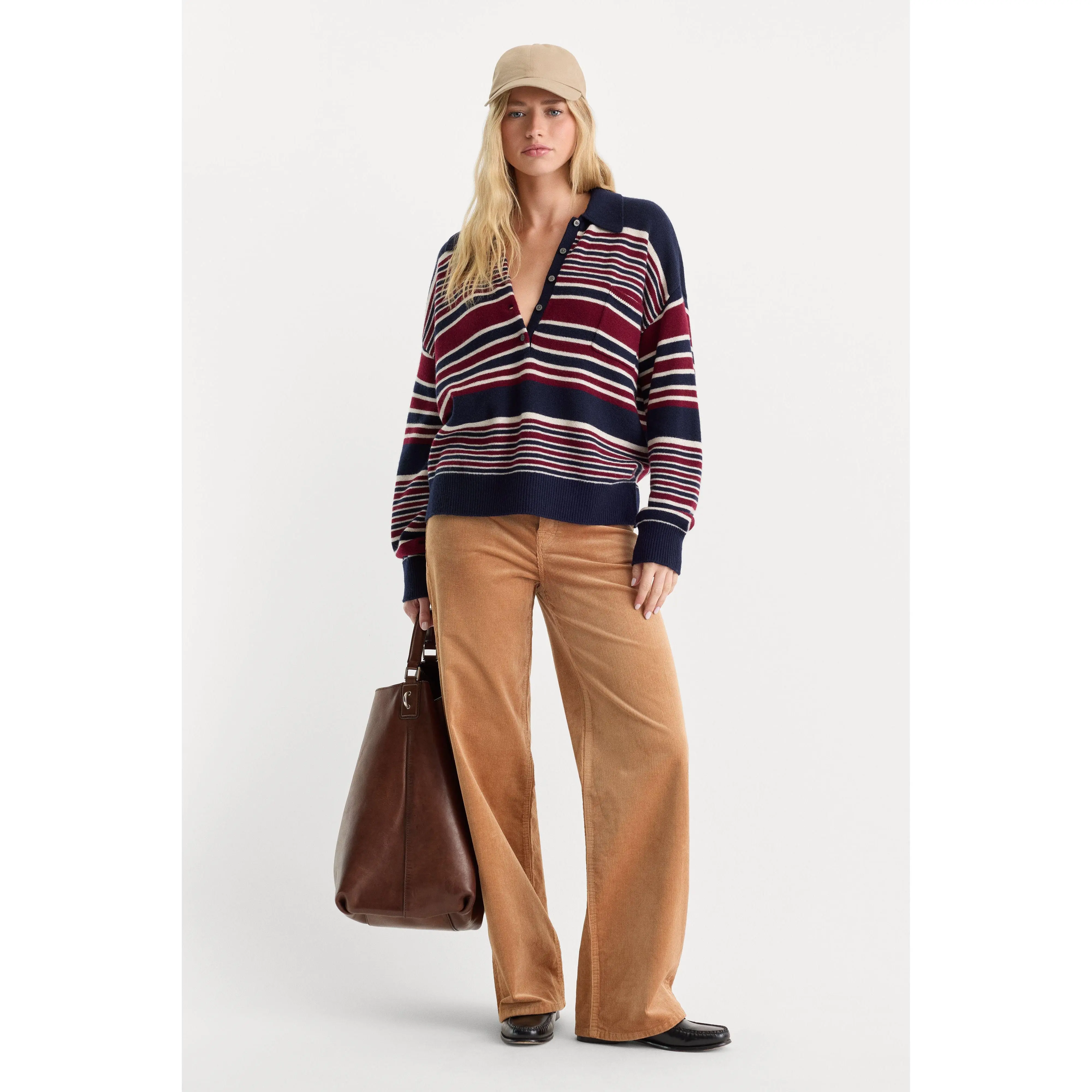 VINTAGE WIDE CORDUROY PANT | CAFE CLAY