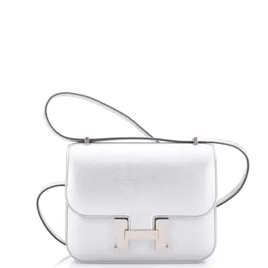 Pre-owned HERMÈS Leather Shoulder Bags Hermes Constance NM Bag Metallic Chevre Chamkilight 18 by Rebag