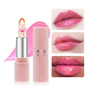 Rumilife Crystal Flower Jelly Lipstick Color-Changing Moisturizing Lip Balm Long-Lasting Magic Lip Gloss Makeup for General Skin Type Non-Fading Non-Stick to Cup