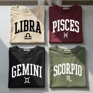12 Zodiac Astrology T-Shirt_ Clean Minimal Graphic Pullover_ Unisex Fleece Horoscope Hoodie For Men A-DarkFlex