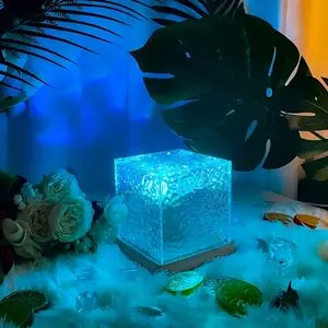 16 Colors Ocean Wave LED Night Light, Water Ripple Projector Lamp, Touch/Remote Control, Dimmable, Auto Rotate, USB Powered, Led Ambient Lighting, Suitable For Home Decoration, Ceiling, Christmas Gift, Party Decoration, Led Light Entertainment