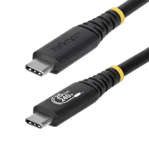 Startech CC6FT20GUSB4TP 6 ft. USB4 USB-C 20Gbps High-Speed Electronic Connector Cable, Black for Mobile Devices & Charger Compatibility