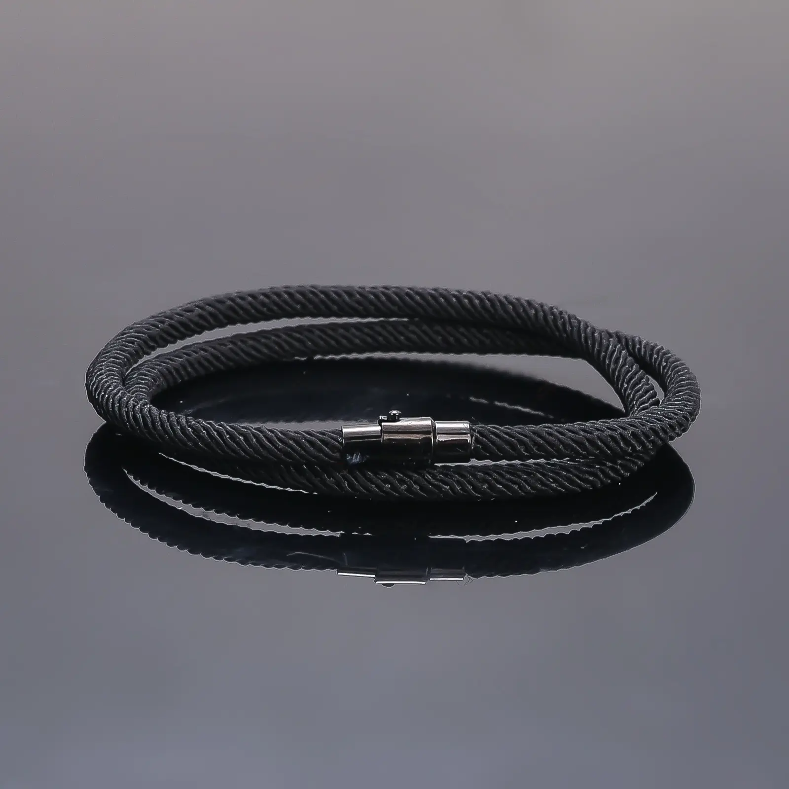Magnetic Closure Double Row Nylon Milan Cord Nylon Rope Wrap Bracelet 15 Inches