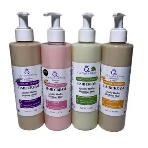 Aloe Herbs Infused Herbal Hair Cream - Large Bottle with Chebe Fenugreek Rosemary Moisturize Gentle Haircare