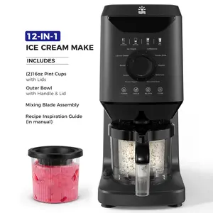12-in-1 Ice-Cream Maker Machine - 11 Preset Programs & Self-Cleaning, Frozen Yogurt Maker for Gelato, Slushies, Milkshakes, Sorbet, Mix-ins & More, Includes (2) Pint Containers for Home & Office