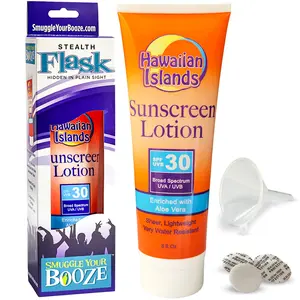 Smuggle Your Booze Flask Fake SPF 30 Sunscreen