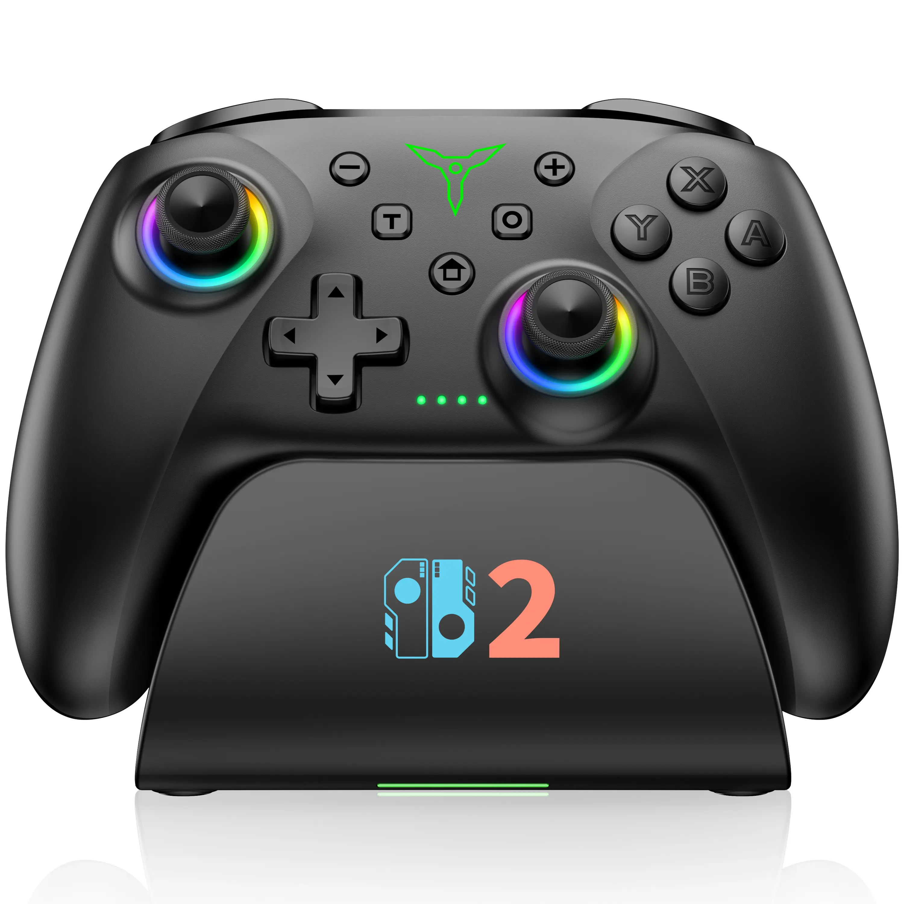 Switch 2 Pro Controller, 1000mAh Battery, Wireless Bluetooth Controller with Hall Effect Joysticks & Triggers, for Switch2/Switch/Switch OLED/Switch Lite, with 7 Light Modes/Paddle/Turbo/Motion/Charging Dock