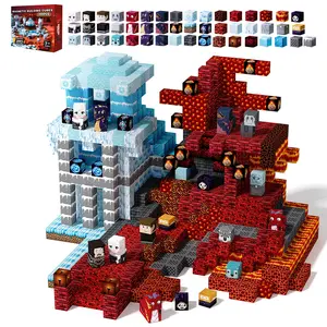 Ice & Fire  Magnetic Blocks-150/100PCS Magnetic Building Blocks ，Magnetic Tiles Stacking, creative building blocks, Build Mine Magnet World Set, Magnet Cubes，STEM Montessori Children Sensory  Toys for Kids Boys Girls Ages 4-8 Christmas Birthday Gifts