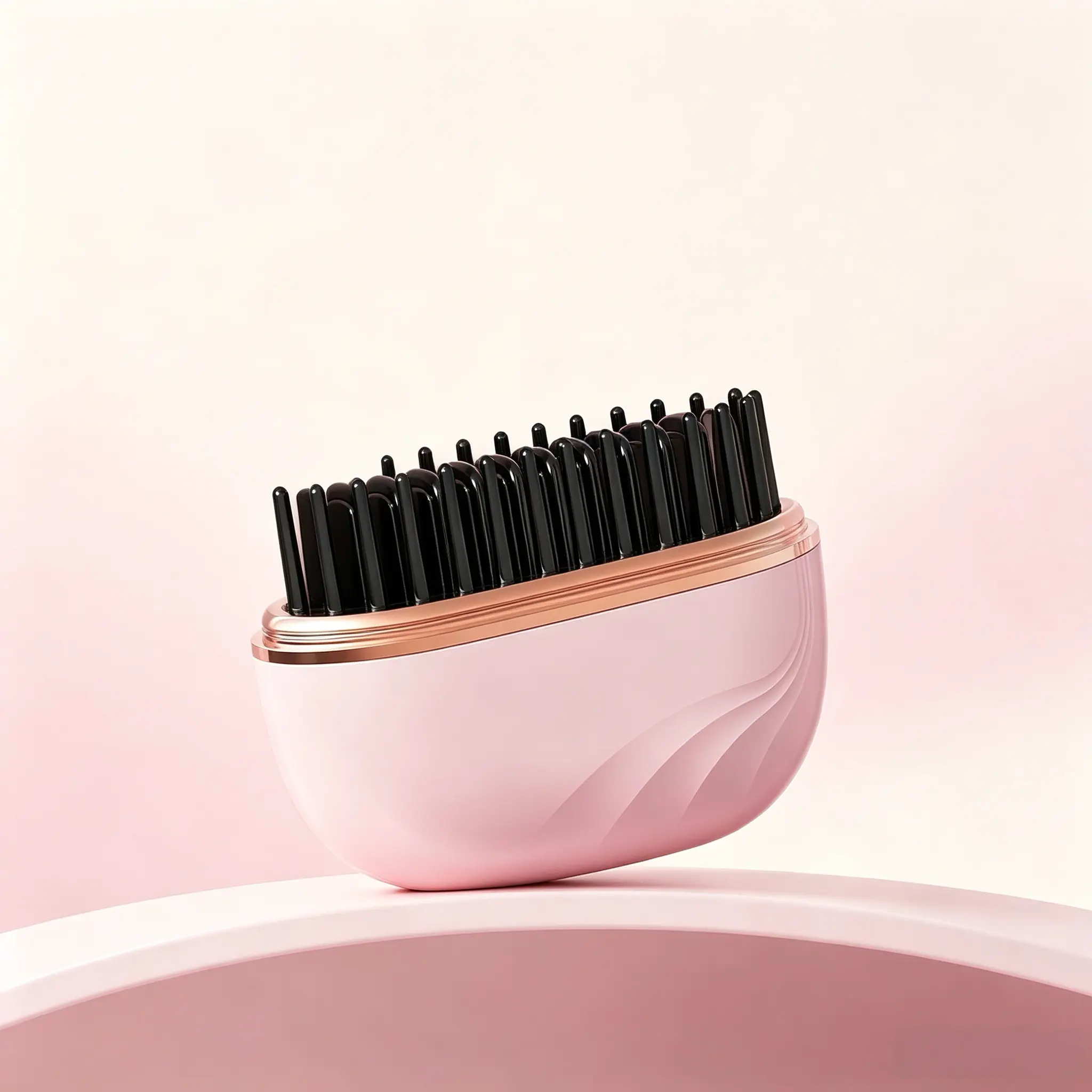 Wireless Portable Hair Straightening Comb, USB Charging Mini Heated Straightener Brush with 3-Speed Temp Control, Copper Heating Plates Anti-Scald Hot Comb, Compact Travel Essential Fashion Hair Styler for All Hair Types