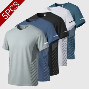 Men's Ice Silk Sports T-shirt with Mesh Splicing Design, Essential for Running, Fitness Training, Outdoor Sports Athletic Fashion