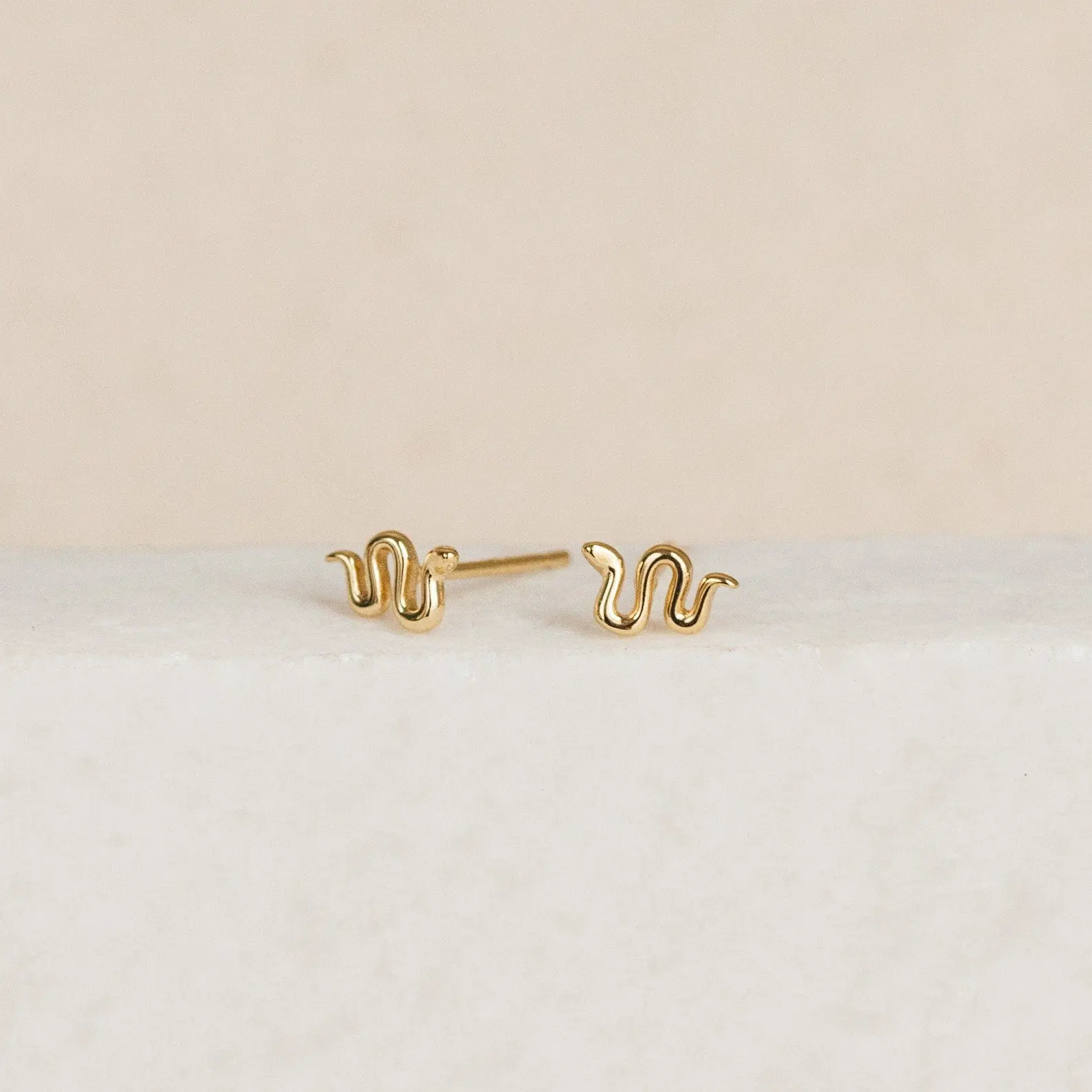 Tiny Python Studs by Caitlyn Minimalist - Dainty Snake Stud Earrings in Gold & Silver - Unique Jewelry - Birthday Gift