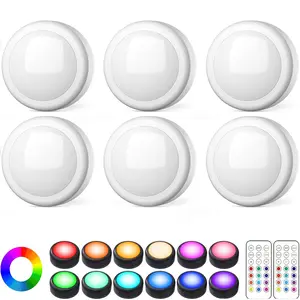 Wireless Puck Lights Dimmable Touch Control LED Tap Light, Battery Operated Under Cabinet Lighting with Remote, Wireless Stick on Light Atmosphere Lights for Party Gaming Home Decor