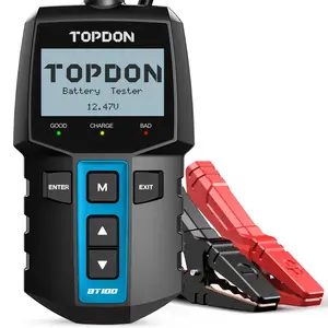 TOPDON BT100 Car Battery Tester 12V Load Tester, 100-2000 CCA Automotive Alternator Tester Digital Auto Battery Analyzer Charging Cranking System Tester for Car Truck Motorcycle ATV SUV Boat Yacht voltage test