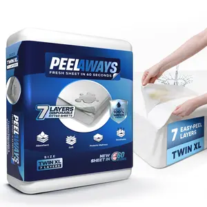 PeelAways Waterproof Disposable Mattress Protector Sheets | Fitted Bed Covers for Incontinence, Bedwetting & Elderly Care | Mattress Topper Style Protection | Crib to Queen Size