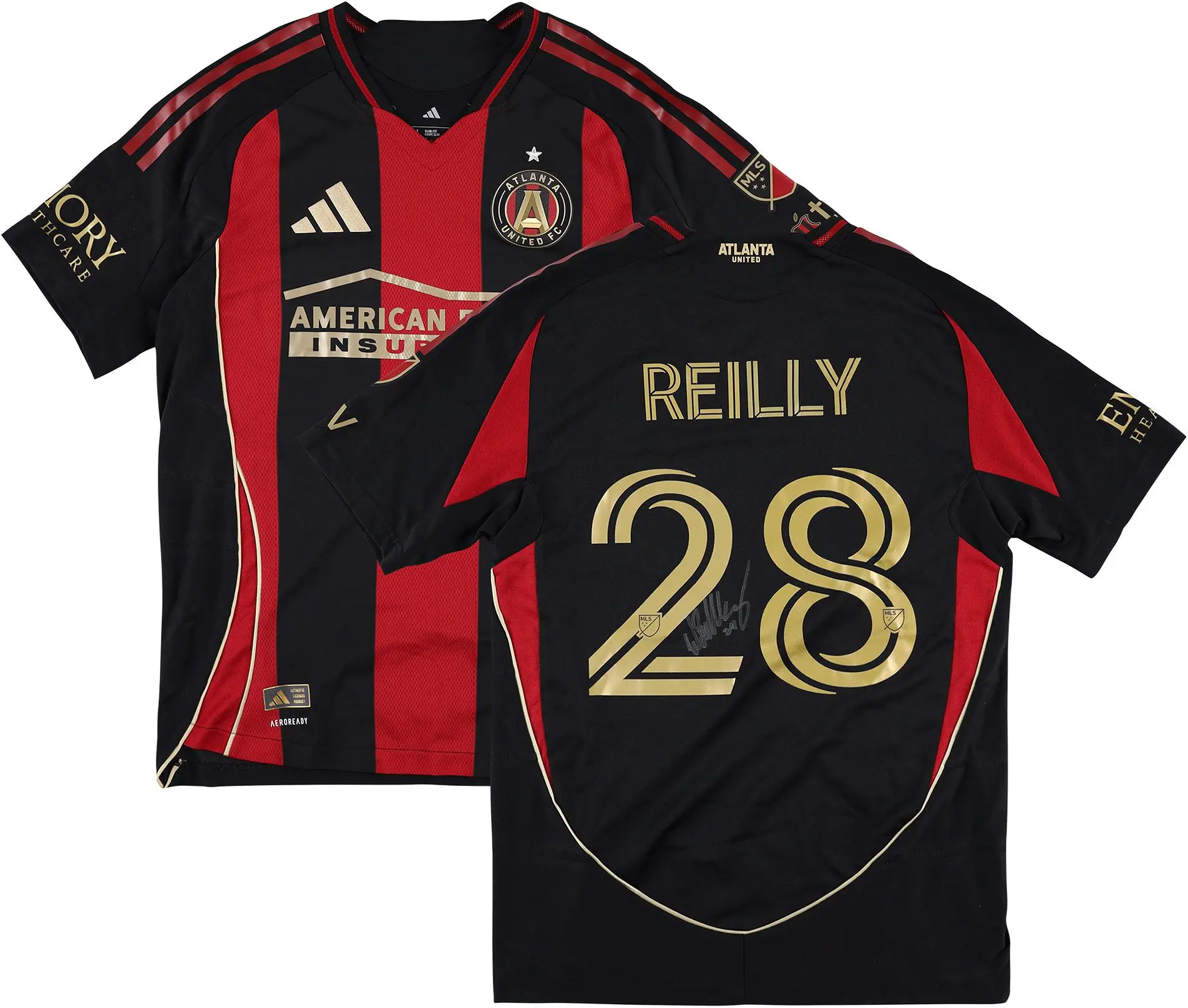 Will Reilly Atlanta United FC Autographed Match-Used #28 Black Jersey from the 2025 MLS Season - Size M - Fanatics Authentic Certified