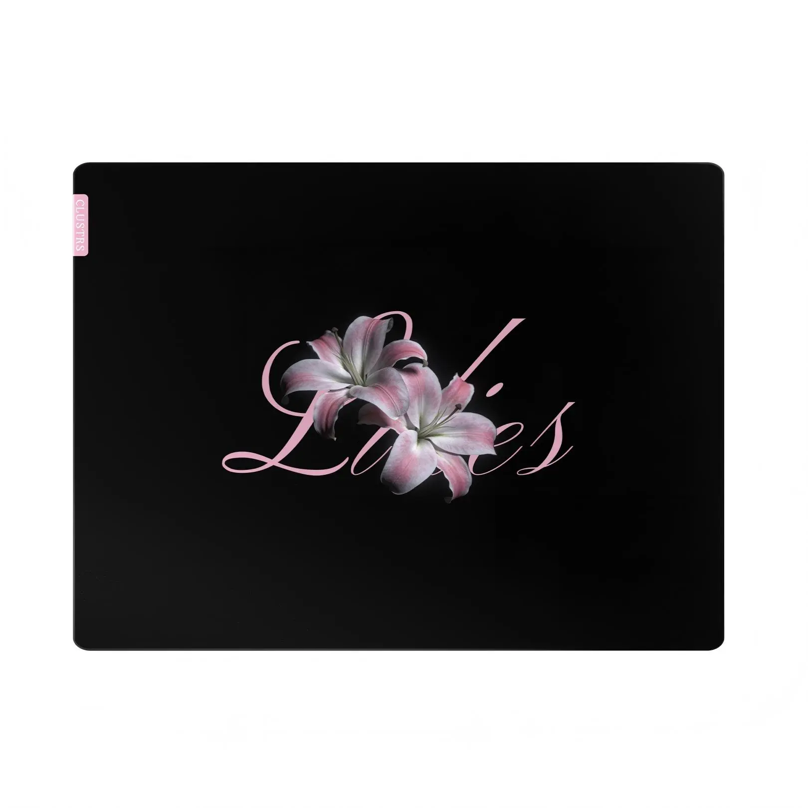 CLUSTRS Black Lilies Glass Mouse Pad – Dark Floral Gaming Mousepad with Micro-Etched Glass Surface, Smooth Glide & Precise Control, 3 Sizes Available